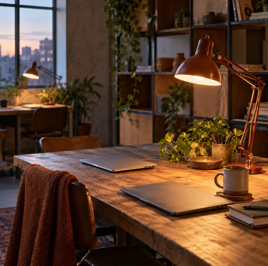 Illustration of workspace businesses equipment and workspace
